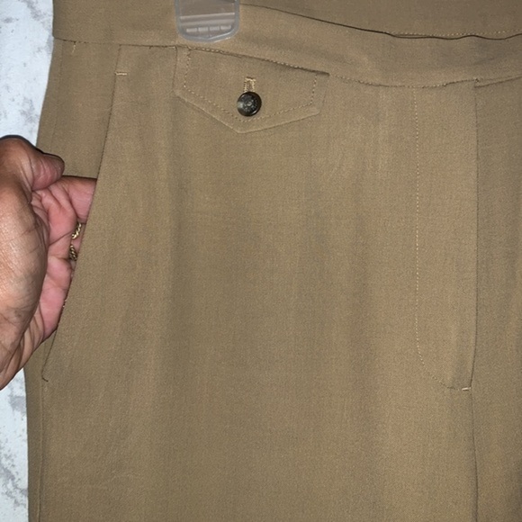 Lauren Ralph Lauren Wool Blend Trousers Camel / Tan Size 10 Flat Front Lined - Picture 5 of 10